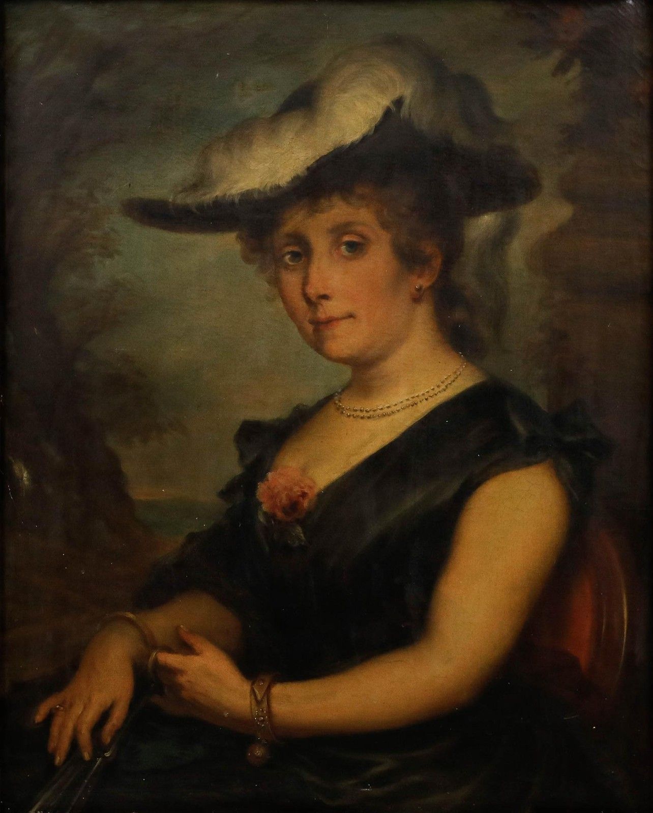 Early 19th Century Oil A Lady Of Quality photo furniture