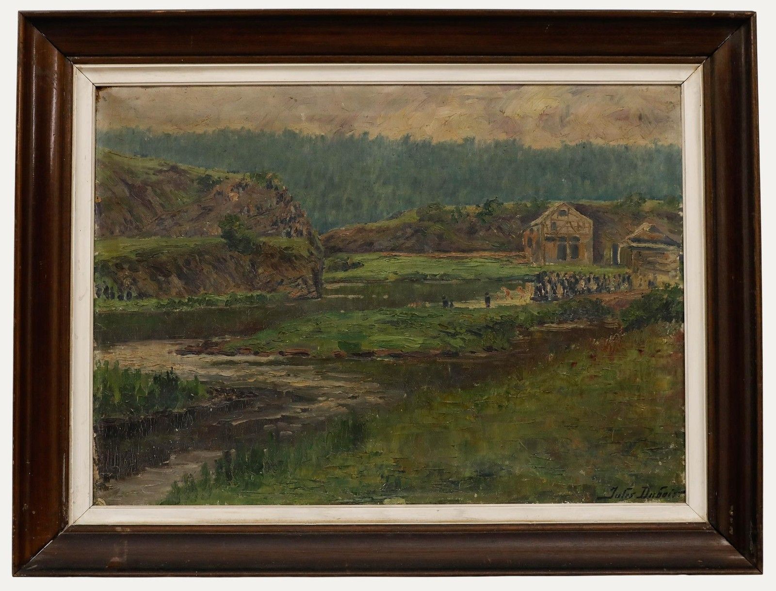 Jules Dubois (1864 1957) Early 20th Century Oil, Procession In The Ardennes
