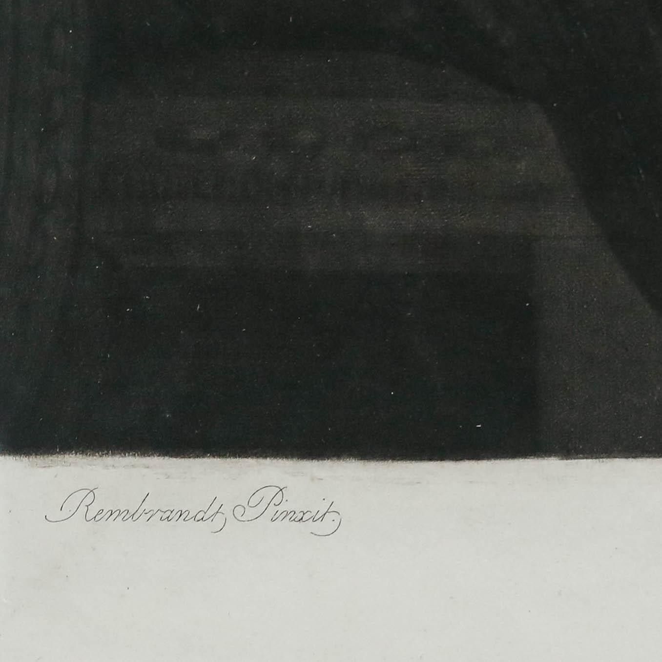 Josiah Boydell After Rembrandt 1781 Mezzotint, The Preacher And His Wife photo vintage