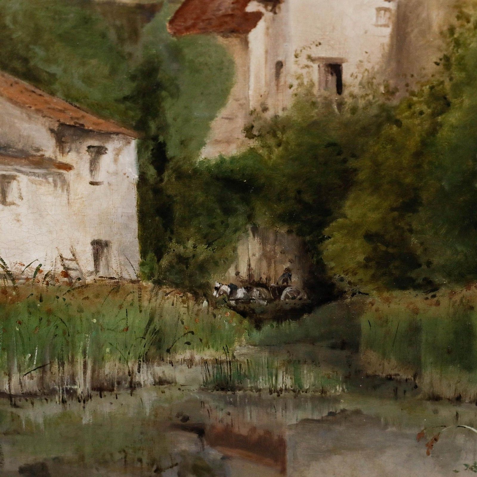 Attrib. Paul Mathey (1891 1972) Early 20th Century Oil, Village By The Water photo vinterior