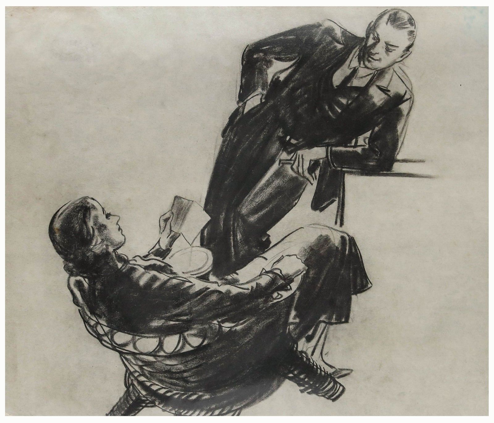 Film Noir C.1940 Charcoal Drawing An Academic Exchange