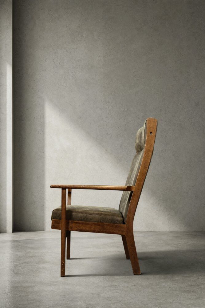 photo furniture Mid-Century Modern Deens model GE 181 A fauteuil van Hans J. Wegner voor Getama, ca. jaren 1950
