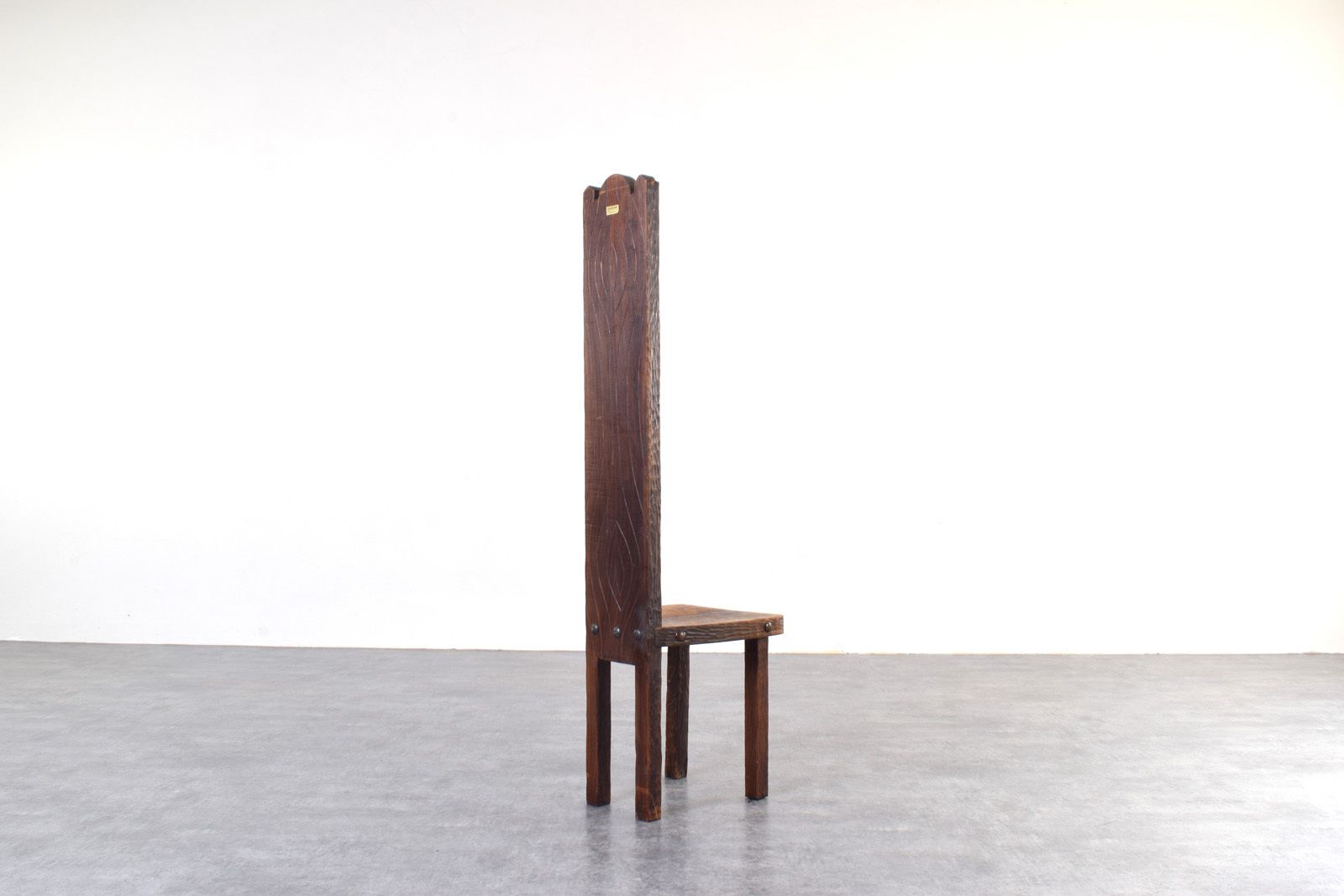 Spanish High Back Chair From Ormecasa With Jesus And Apostles, 1970s. photo vinterior