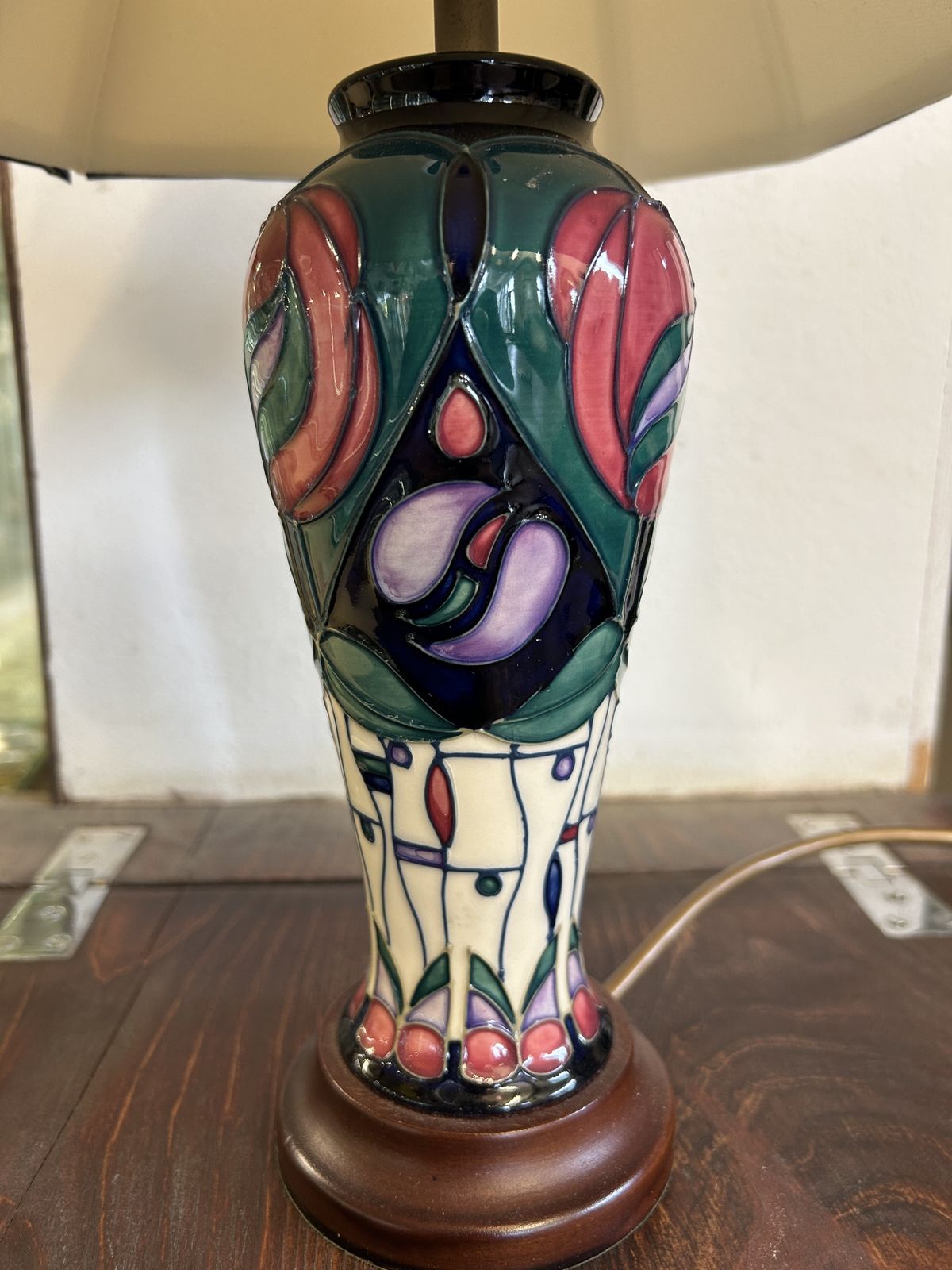Moorcroft Lamp Original Shade   Tribute To Charles Rennie Mackintosh Pat Tested photo furniture
