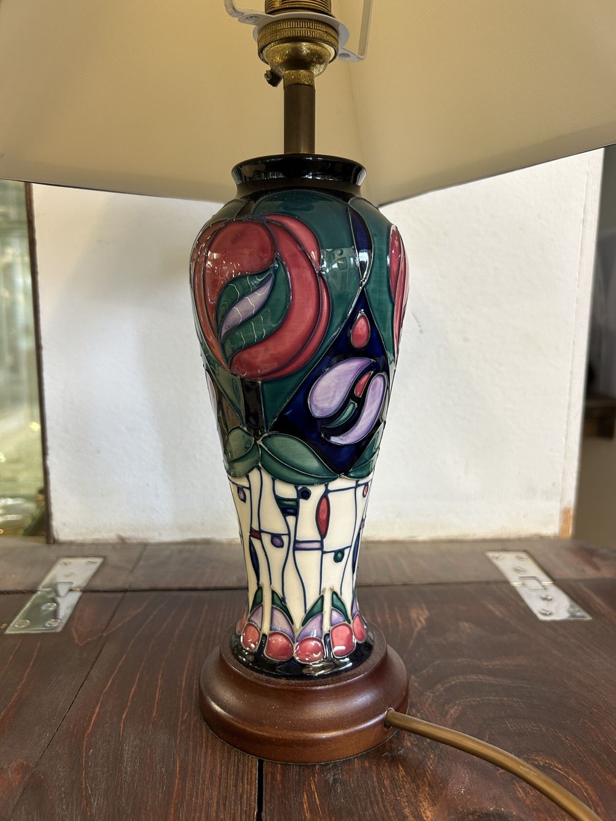 Moorcroft Lamp Original Shade   Tribute To Charles Rennie Mackintosh Pat Tested photo Lighting