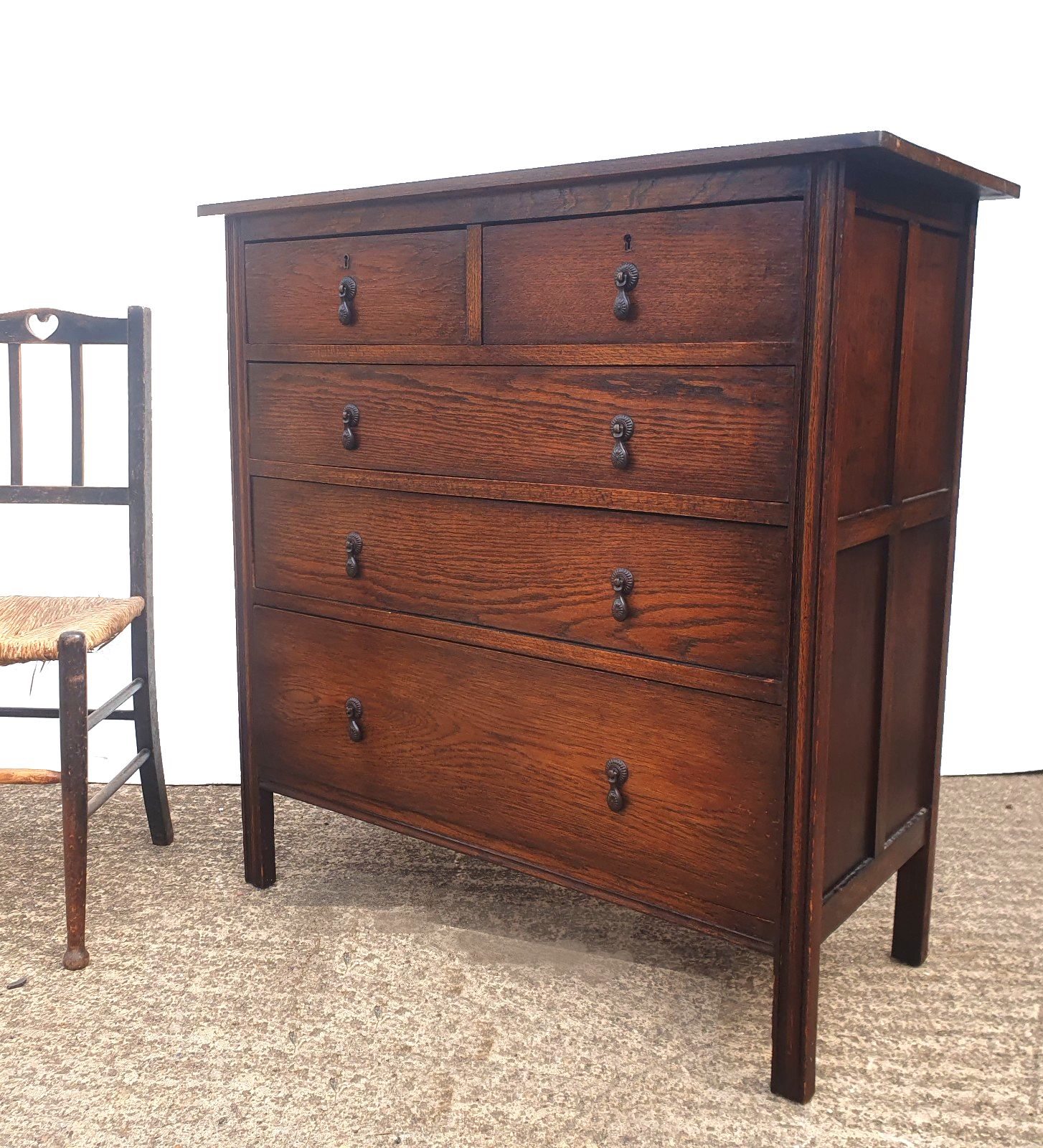Early 20th Century Arts And Crafts Oak Chest Of Drawers photo furniture