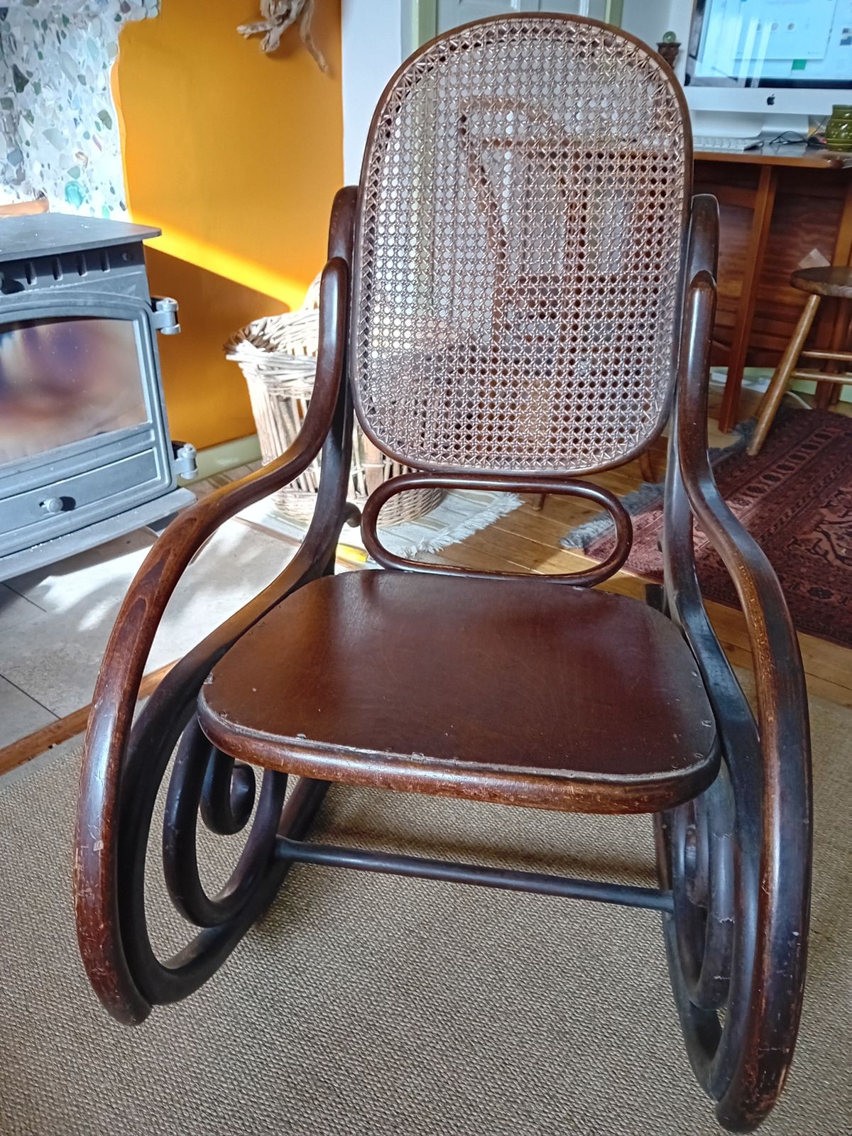 Antique Mundus   J & J Kohn Bentwood Rocking Chair Secessionist Thonet Style Restoration Project Investment Piece photo for sale