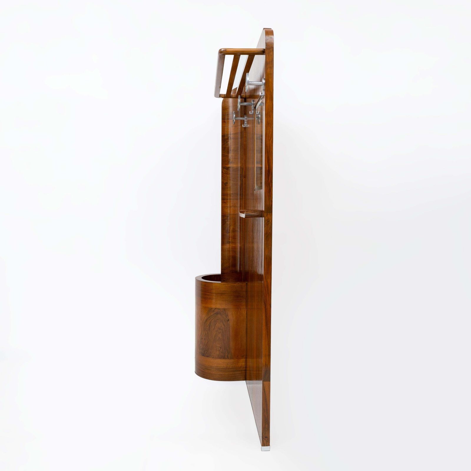 Italian Art Déco Walnut Entry Hall Stand With Integrated Umbrella Holder photo 3289.0