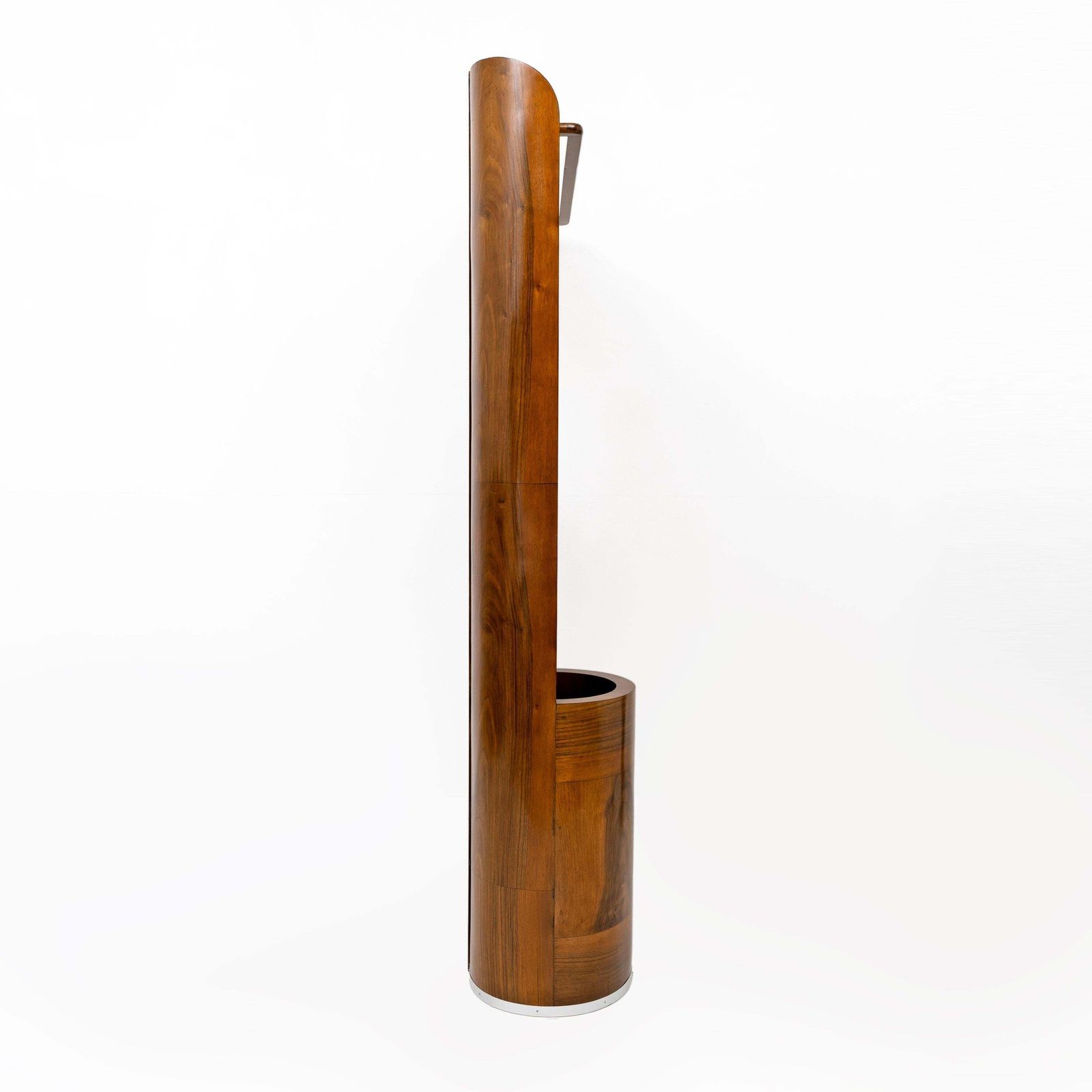 Italian Art Déco Walnut Entry Hall Stand With Integrated Umbrella Holder photo vintage