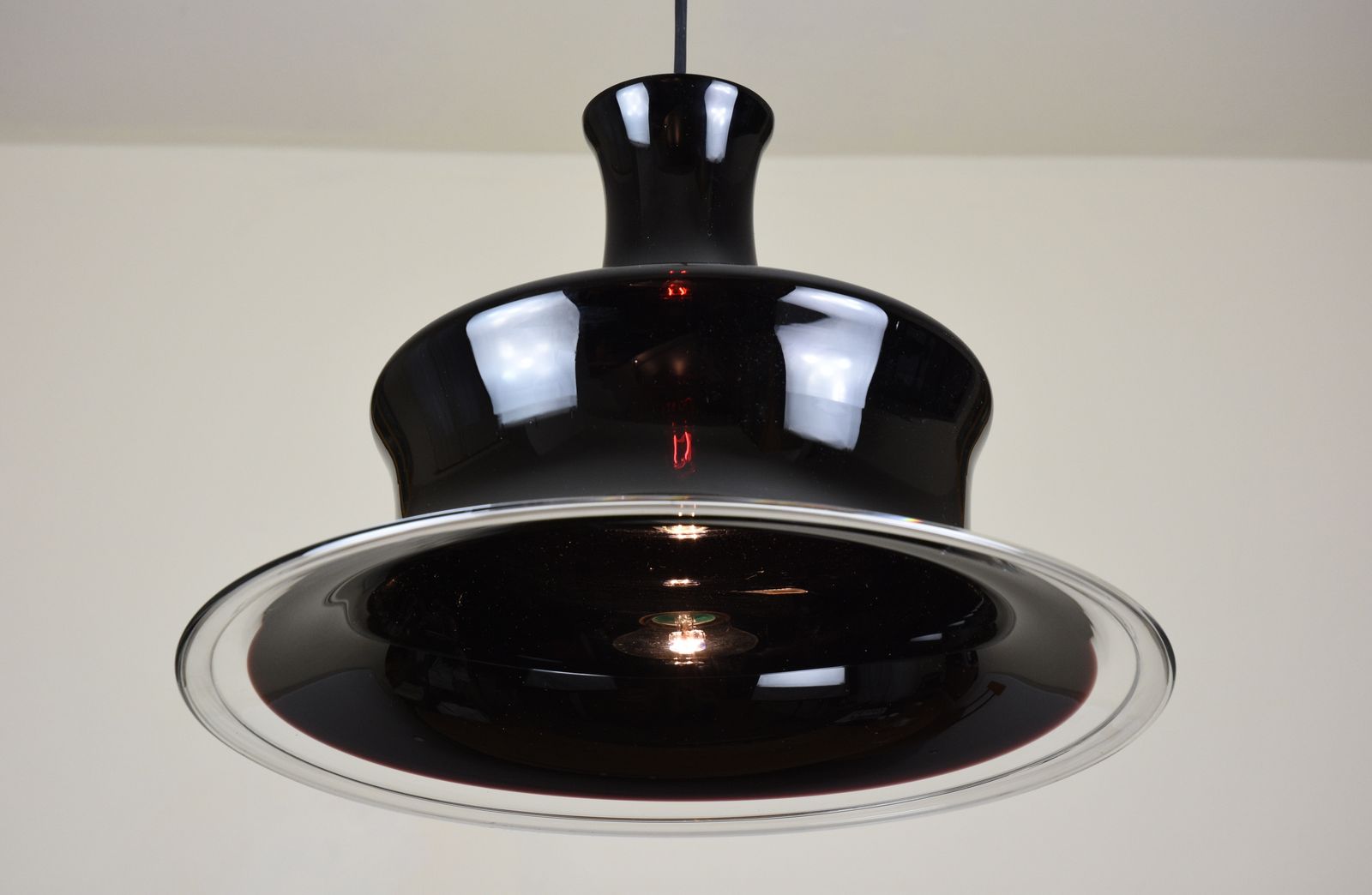 Sonate 1 Pendant Light In Aubergine Glass By Michael Bang For Holmegaard, 1978 photo Lighting