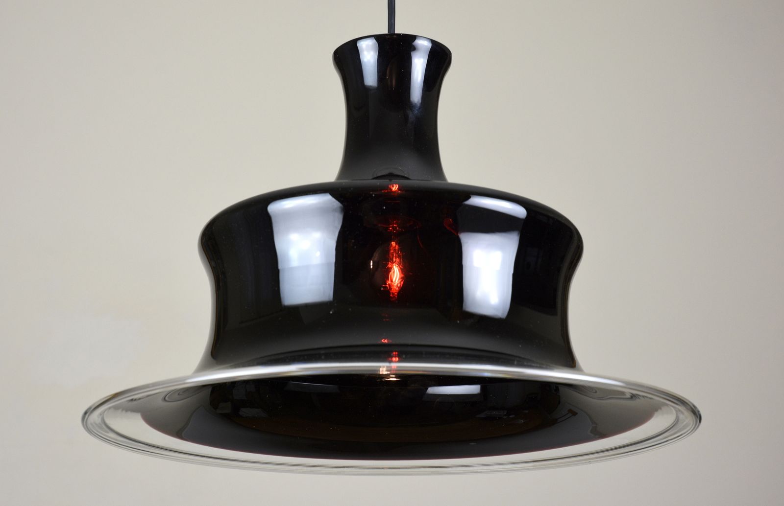 Sonate 1 Pendant Light In Aubergine Glass By Michael Bang For Holmegaard, 1978 photo buy