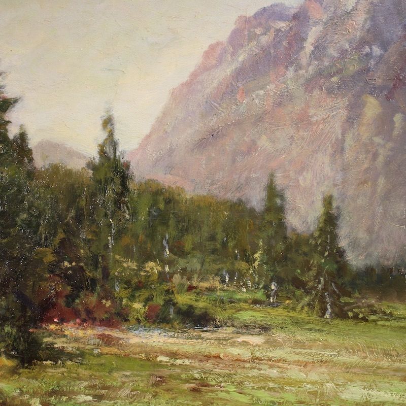 photo furniture Peinture italienne, vue de la Croda Rossa d'Ampezzo, signée Bentivoglio