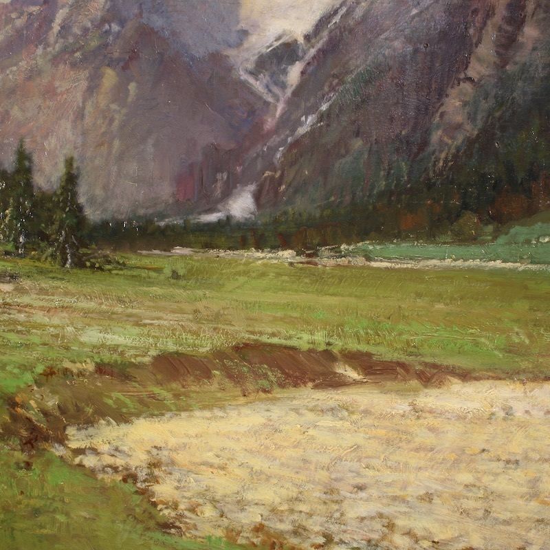 2800.0 Peinture italienne, vue de la Croda Rossa d'Ampezzo, signée Bentivoglio photo