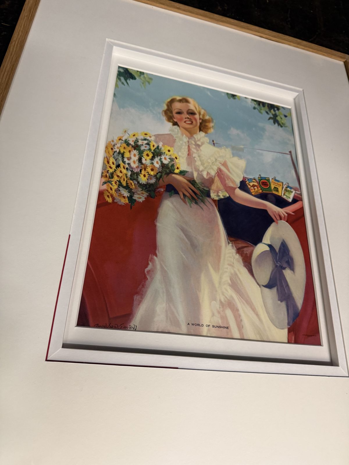 1930s American Lucky Strike Advertising Art Print After Bradshaw Crandell, 'A World Of Sunshine'. photo for sale