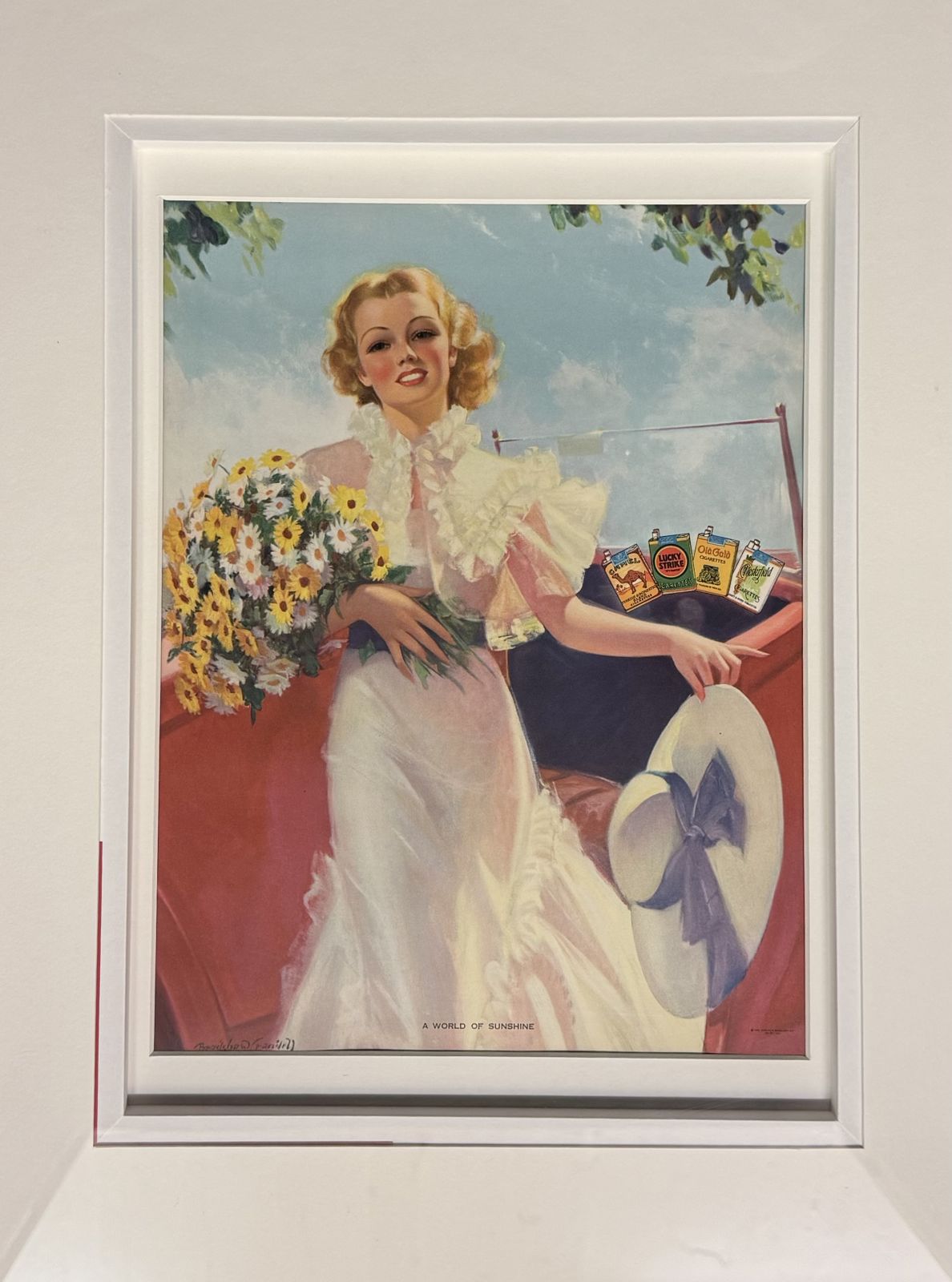 1930s American Lucky Strike Advertising Art Print After Bradshaw Crandell, 'A World Of Sunshine'. photo vinterior
