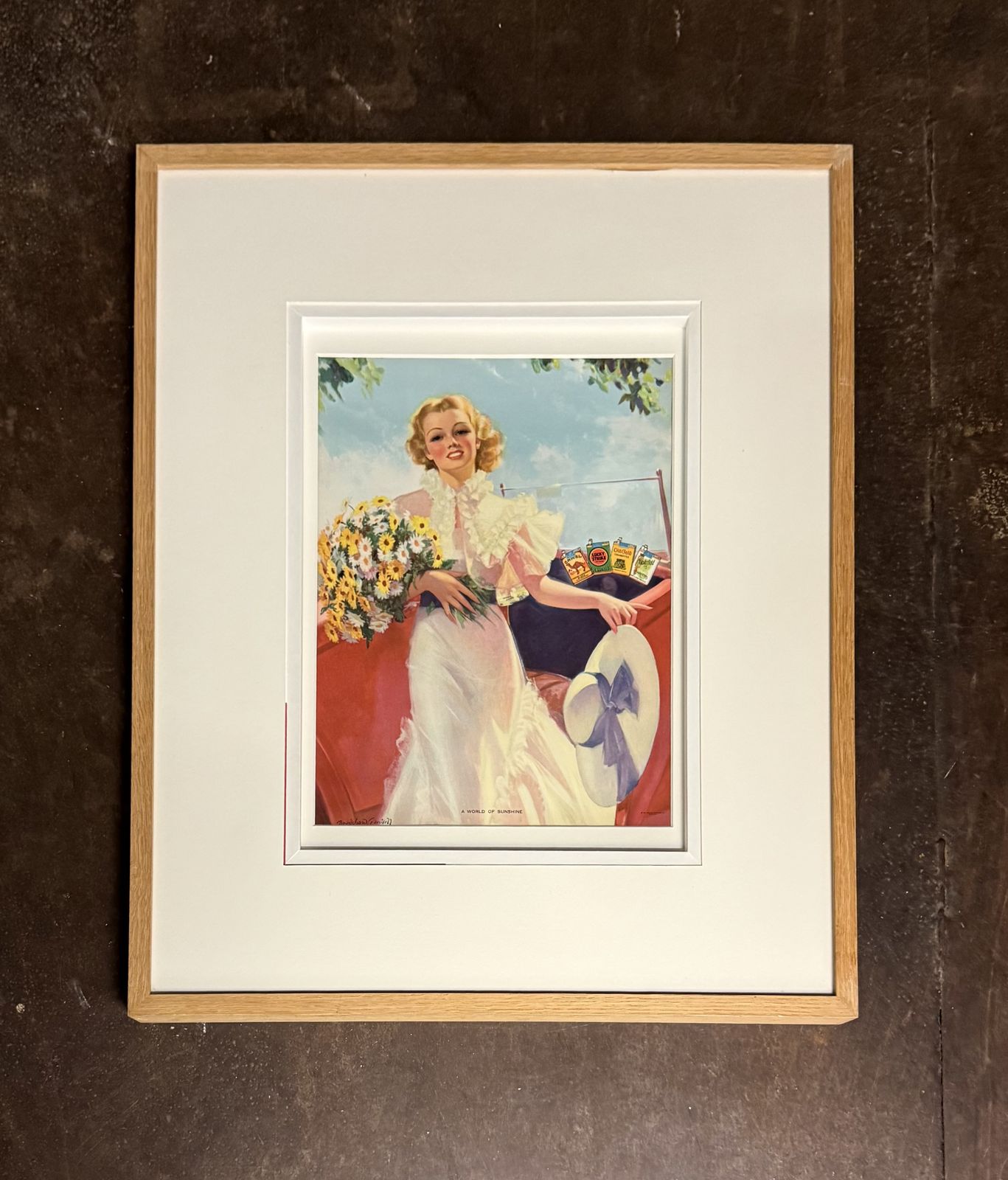 Art 1930s American Lucky Strike Advertising Art Print After Bradshaw Crandell, 'A World Of Sunshine'. photo