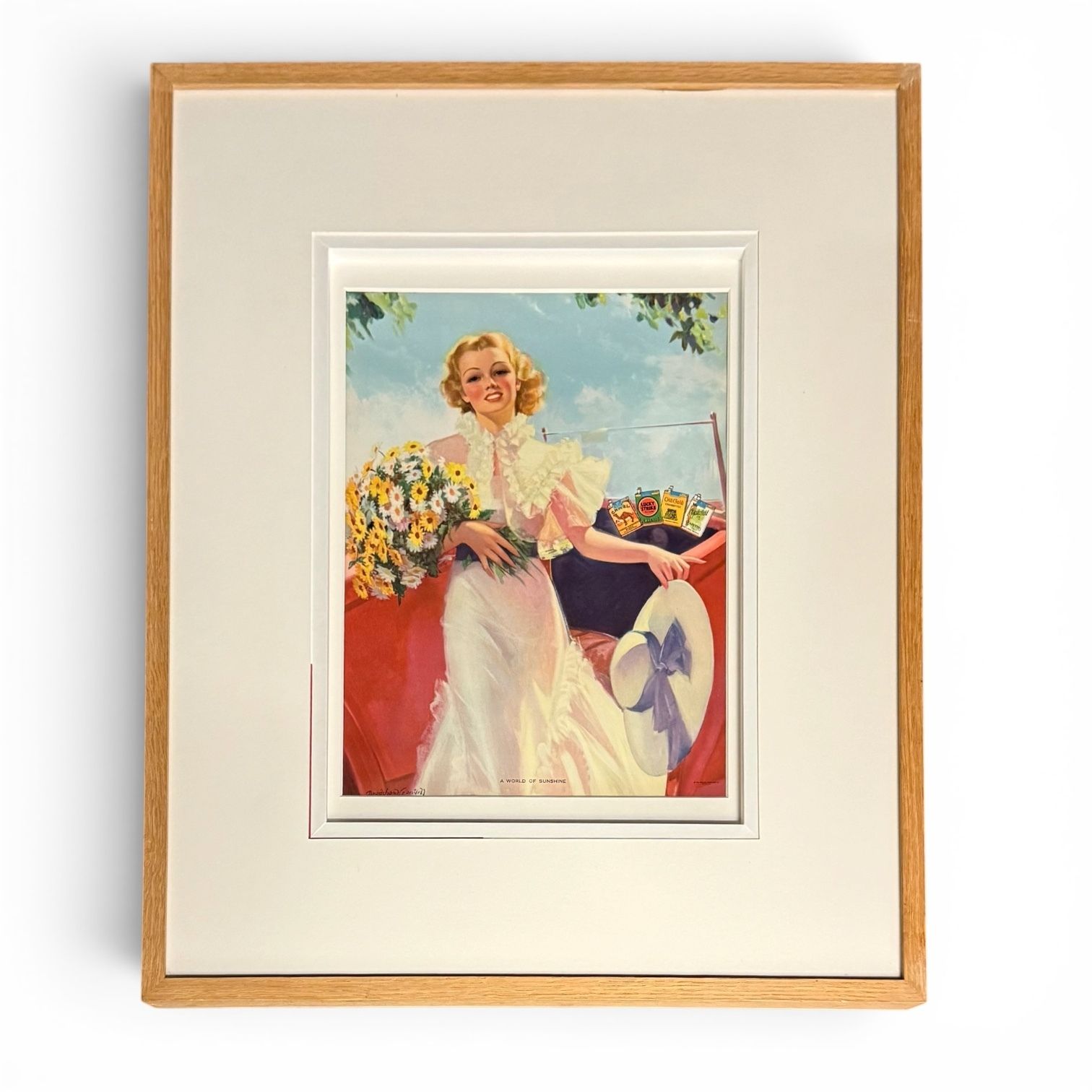 1930s American Lucky Strike Advertising Art Print After Bradshaw Crandell, 'A World Of Sunshine'.