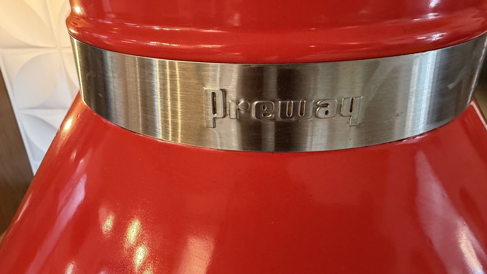 photo buy Mid Century Vintage Preway Mfg Cone Fireplace Red Enamel & Steel.