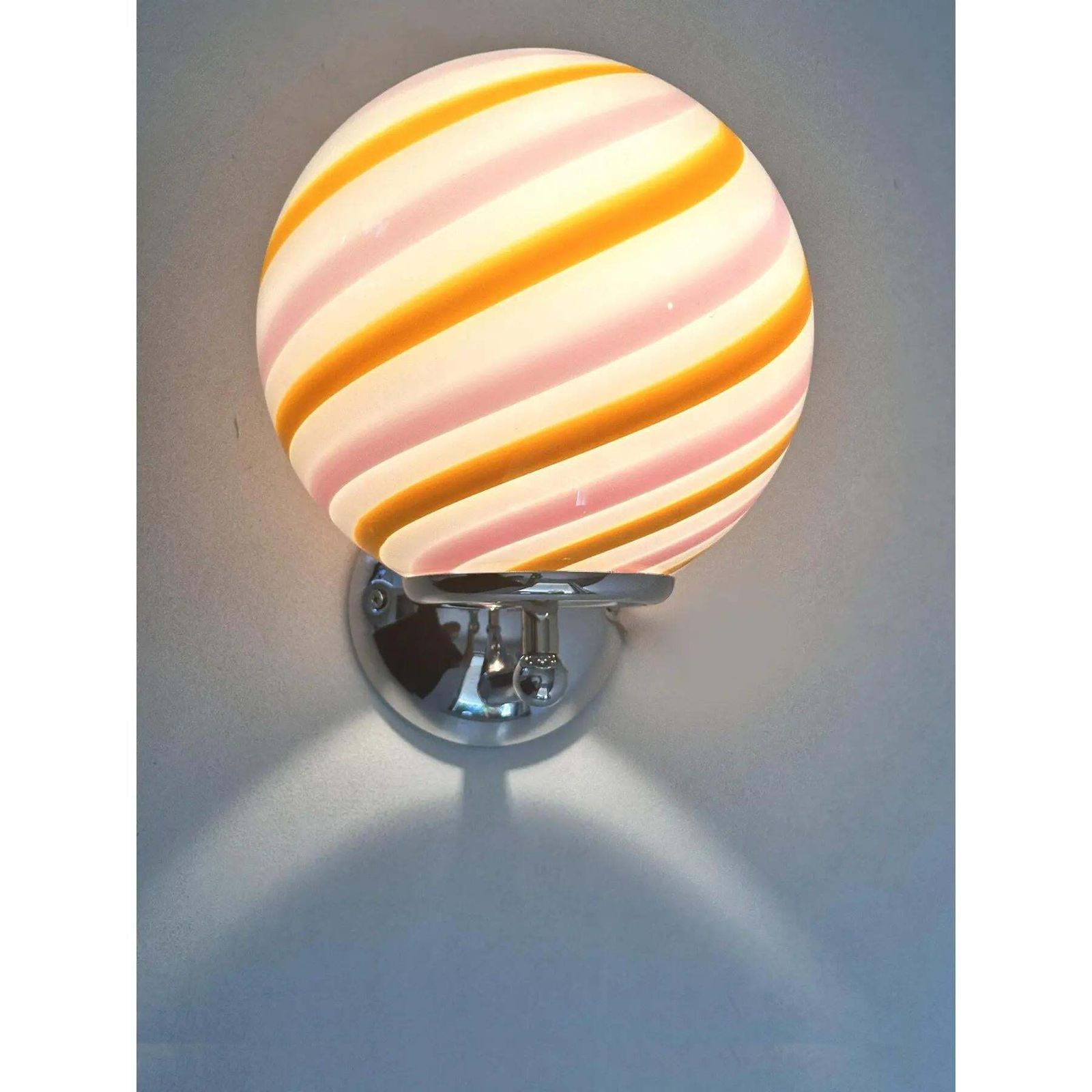 Contemporary Amber And Pink “Rods” Murano Glass Wall Sconces   Lot Of 4. photo Lighting