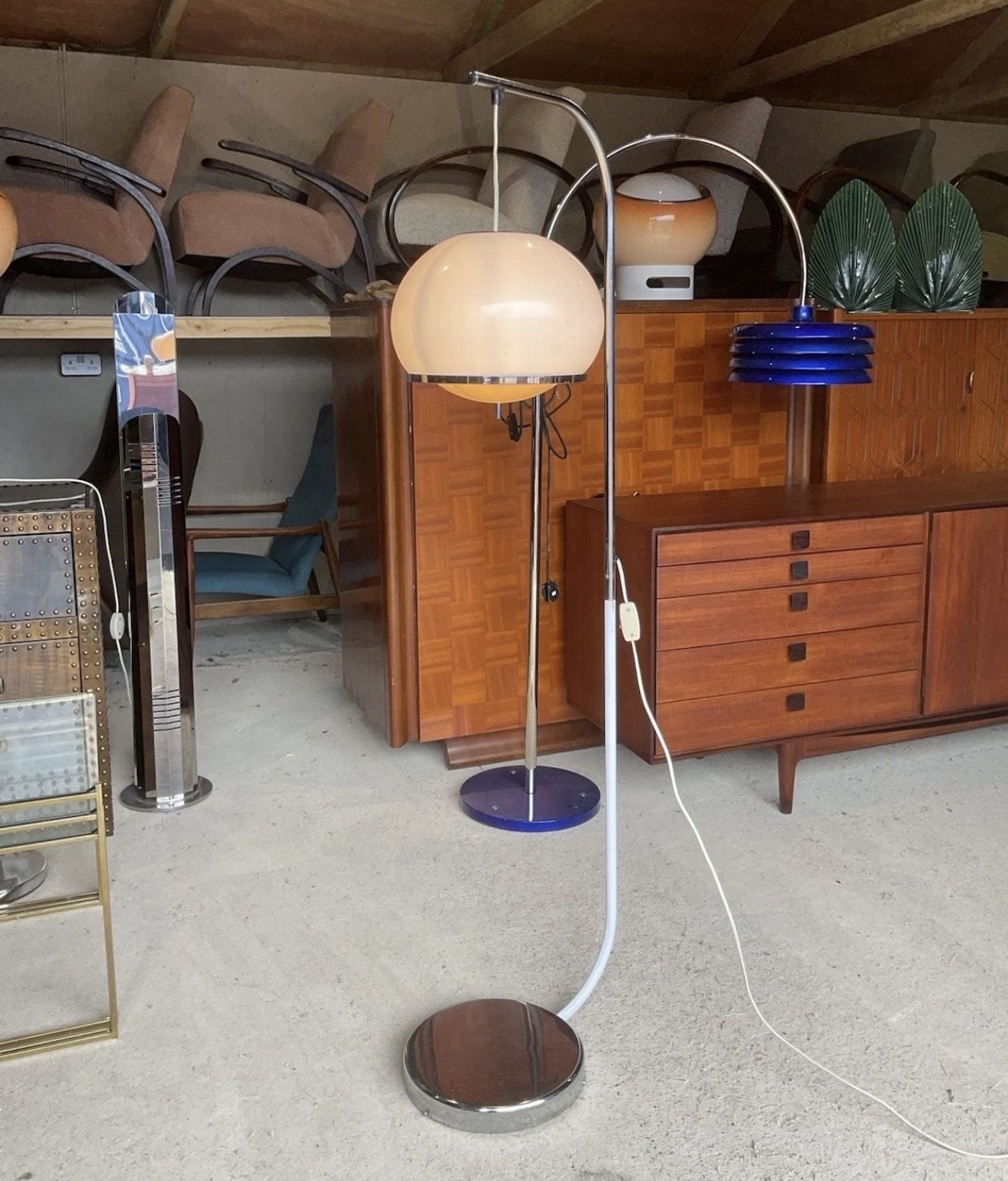 Mid Century Vintage Danish Style Floor Lamp 1970s photo vinterior