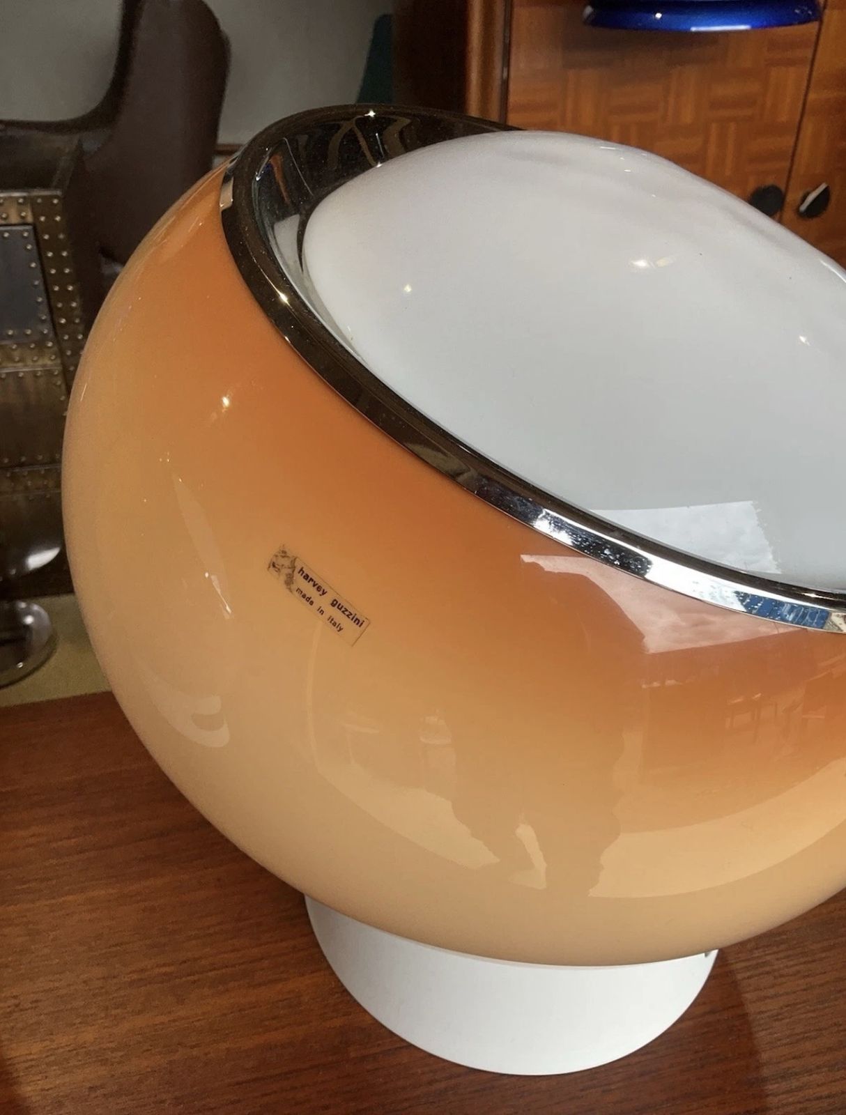 Pair Of Vintage Space Age Italian “Clan” Table Lamps By Harvey Guzzini 1970s photo Lighting