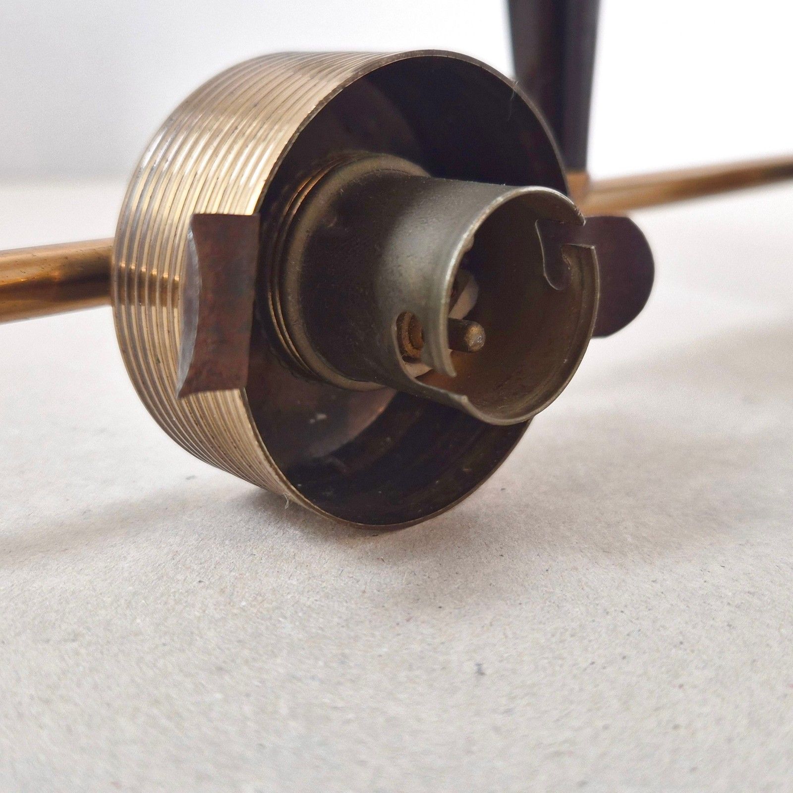 Vintage 1950s House Arlus Brass Metal & Glass Sconce 50s Rockabilly 1950s photo Lighting