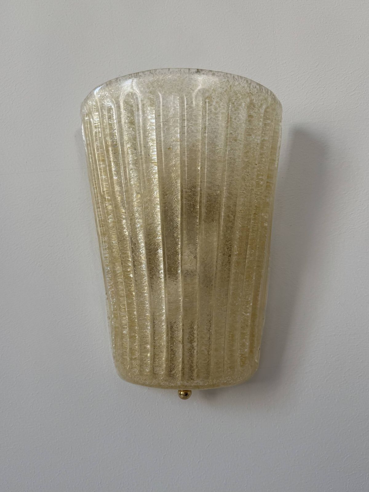 Pair Of Vintage Wall Sconces In Pressed Molded Murano Glass, Italy, 1980 photo for sale