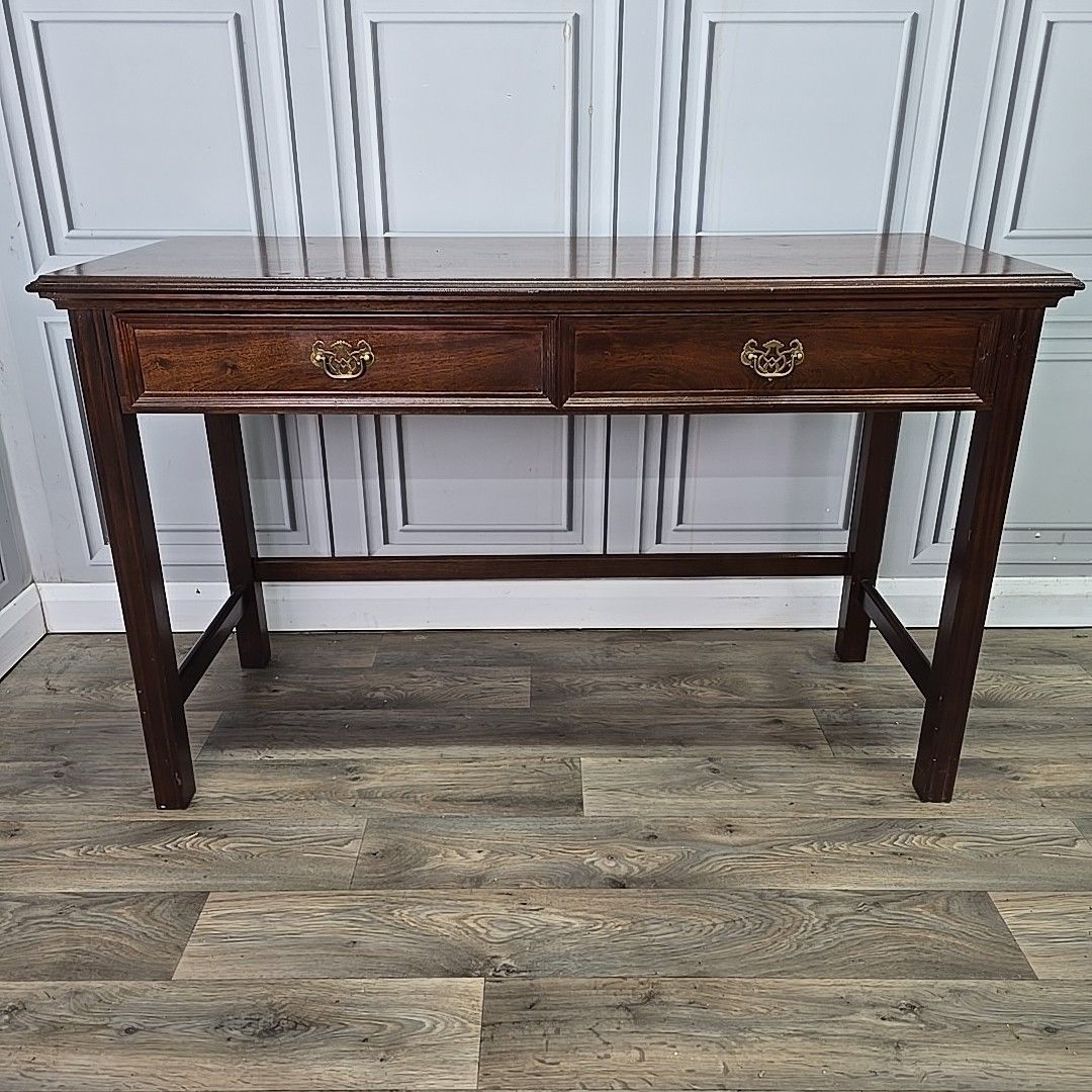 photo furniture Antique Style Writing Table Console Desk Georgian Mahogany Drawers Wooden