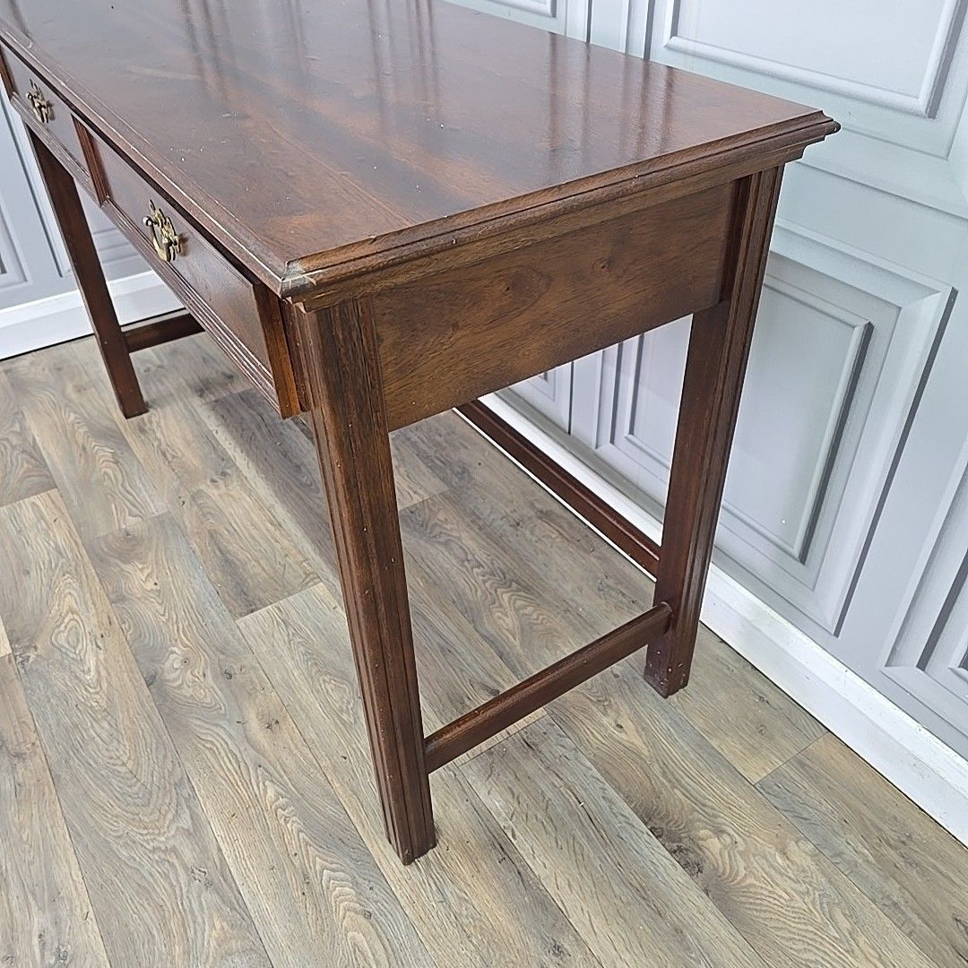 photo vinterior Antique Style Writing Table Console Desk Georgian Mahogany Drawers Wooden