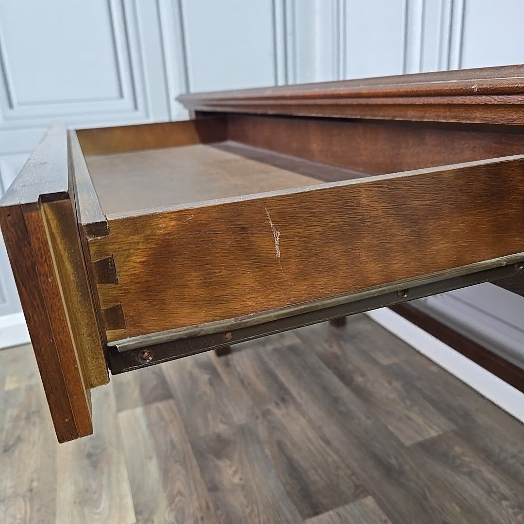 photo vintage Antique Style Writing Table Console Desk Georgian Mahogany Drawers Wooden
