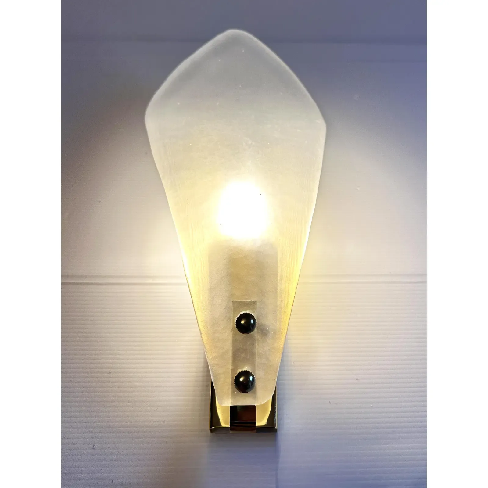 Contemporary Italian Sanded Leaf Murano Glass Wall Sconces – Lot Of 4 Pieces. photo vinterior