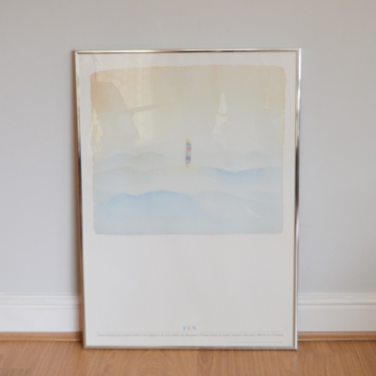 Vintage 1980 Jean Michel Folon Museum Print, Large Framed Gallery Poster Poetry photo for sale