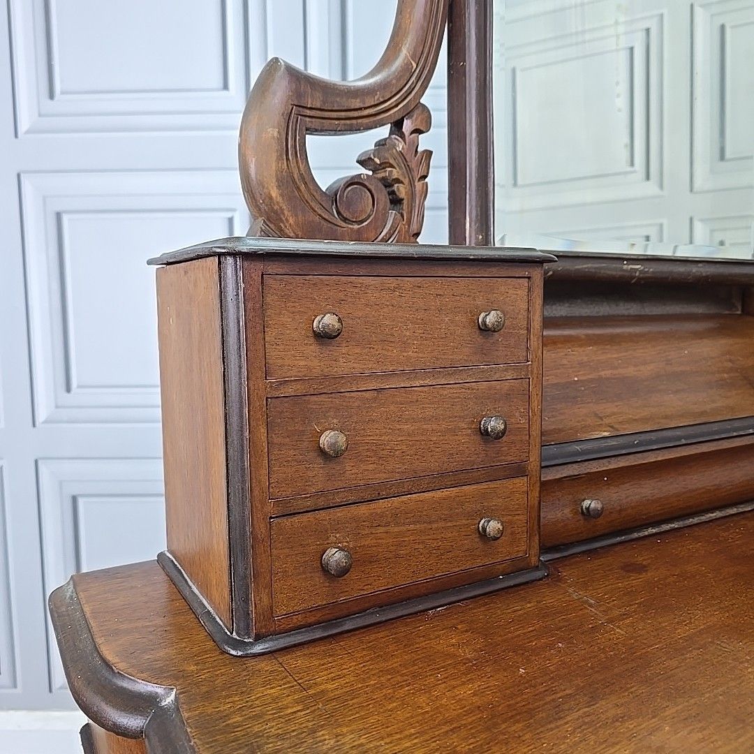 Antique Duchess Dressing Table Mahogany Vanity Mirror Victorian Vintage Bedroom photo vinterior