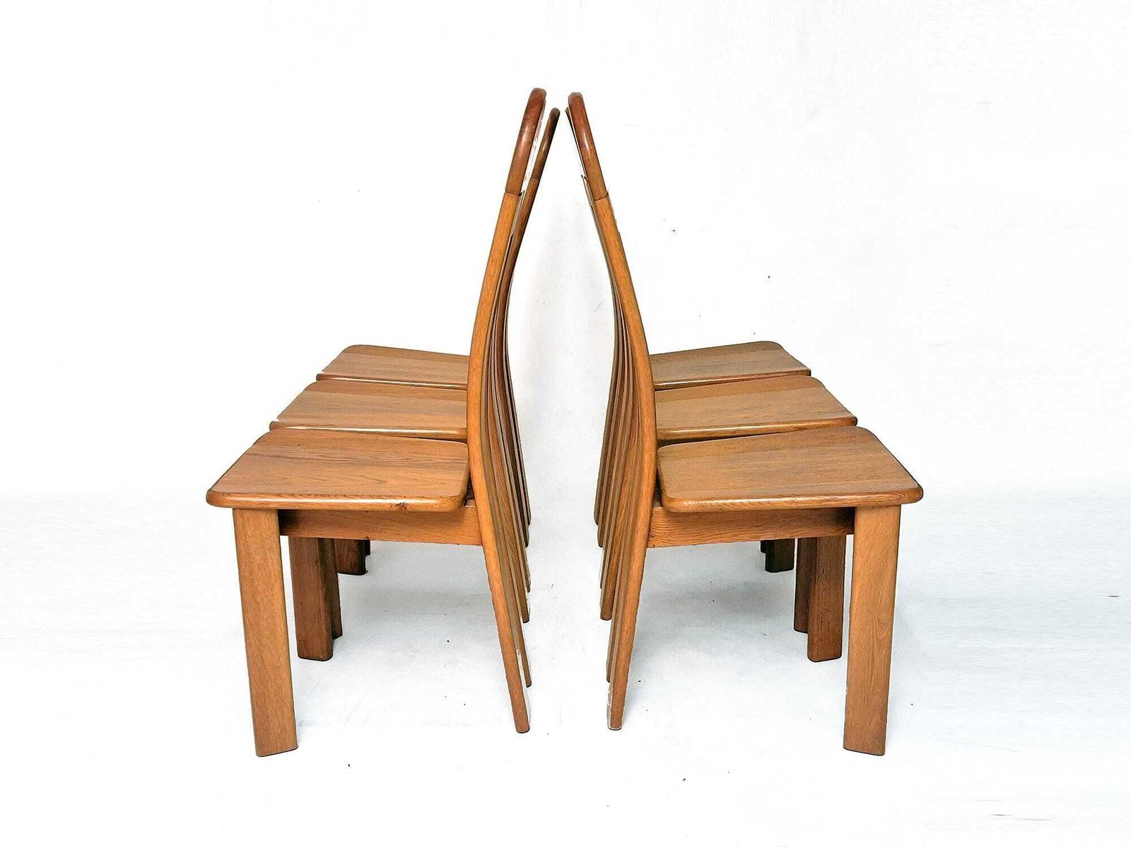 photo vinterior 6 X De Puydt Rapsodie Oak Brutalist Dining Chair From The 1970s.