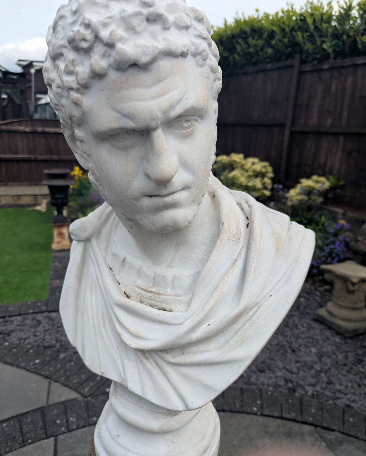 Superb Vintage Caracella Roman Emperor Marble Di Latte Bust  Delivery Available 0128. photo furniture