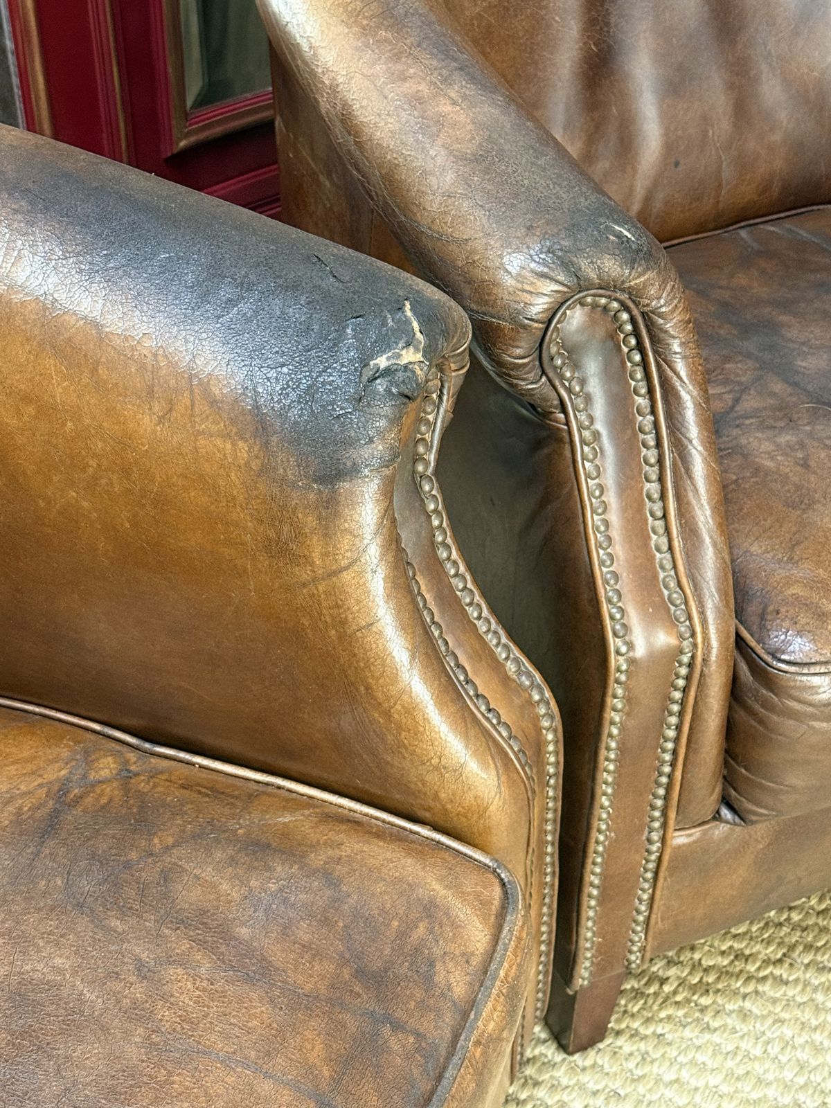 Pair Of Leather Tub Armchairs Gentlemen’s Club Chairs photo Furniture