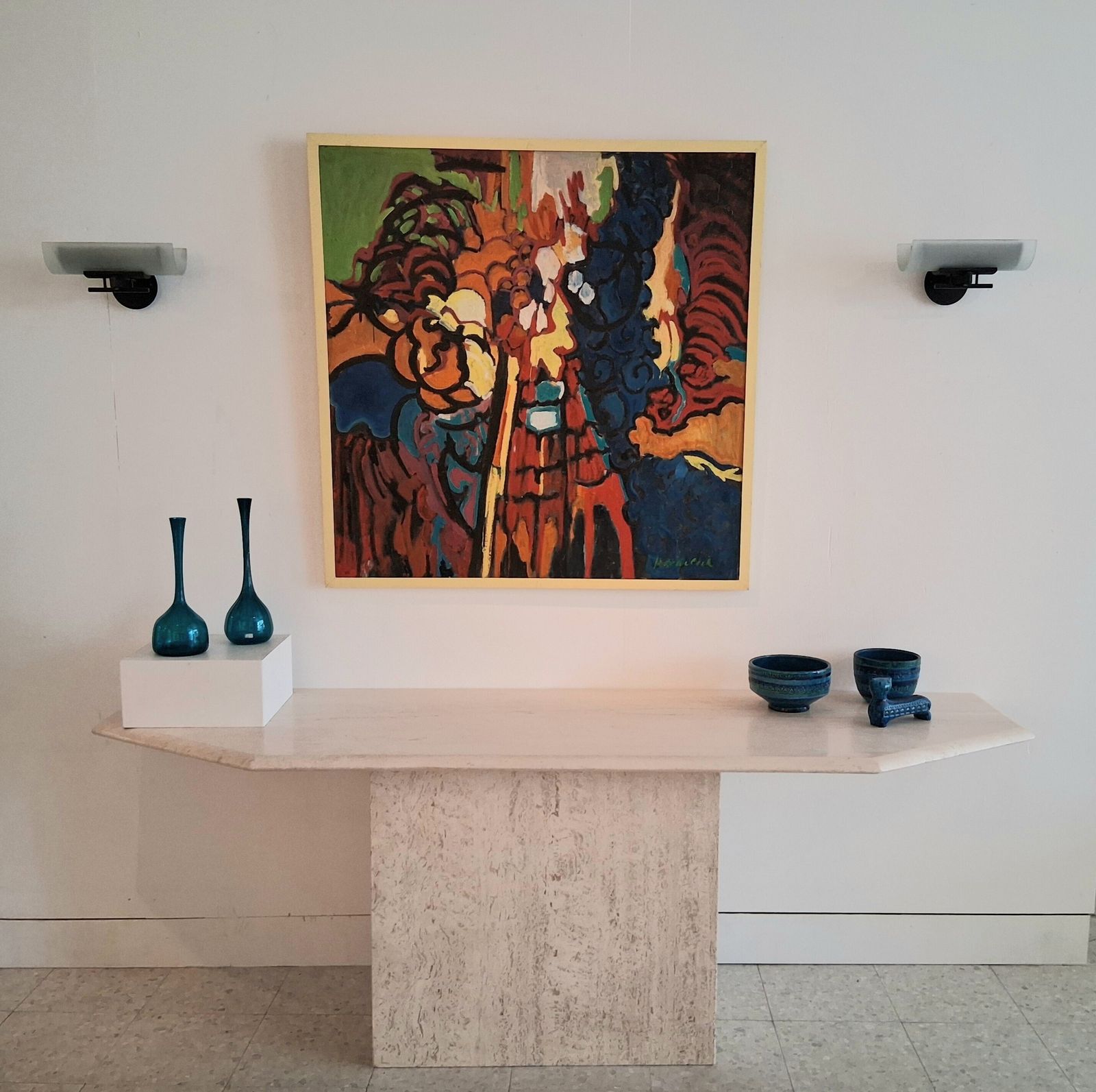 Travertine Console Made In Italy In The 70s photo furniture