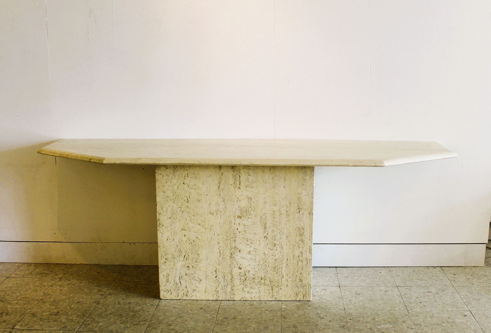 Travertine Console Made In Italy In The 70s photo for sale