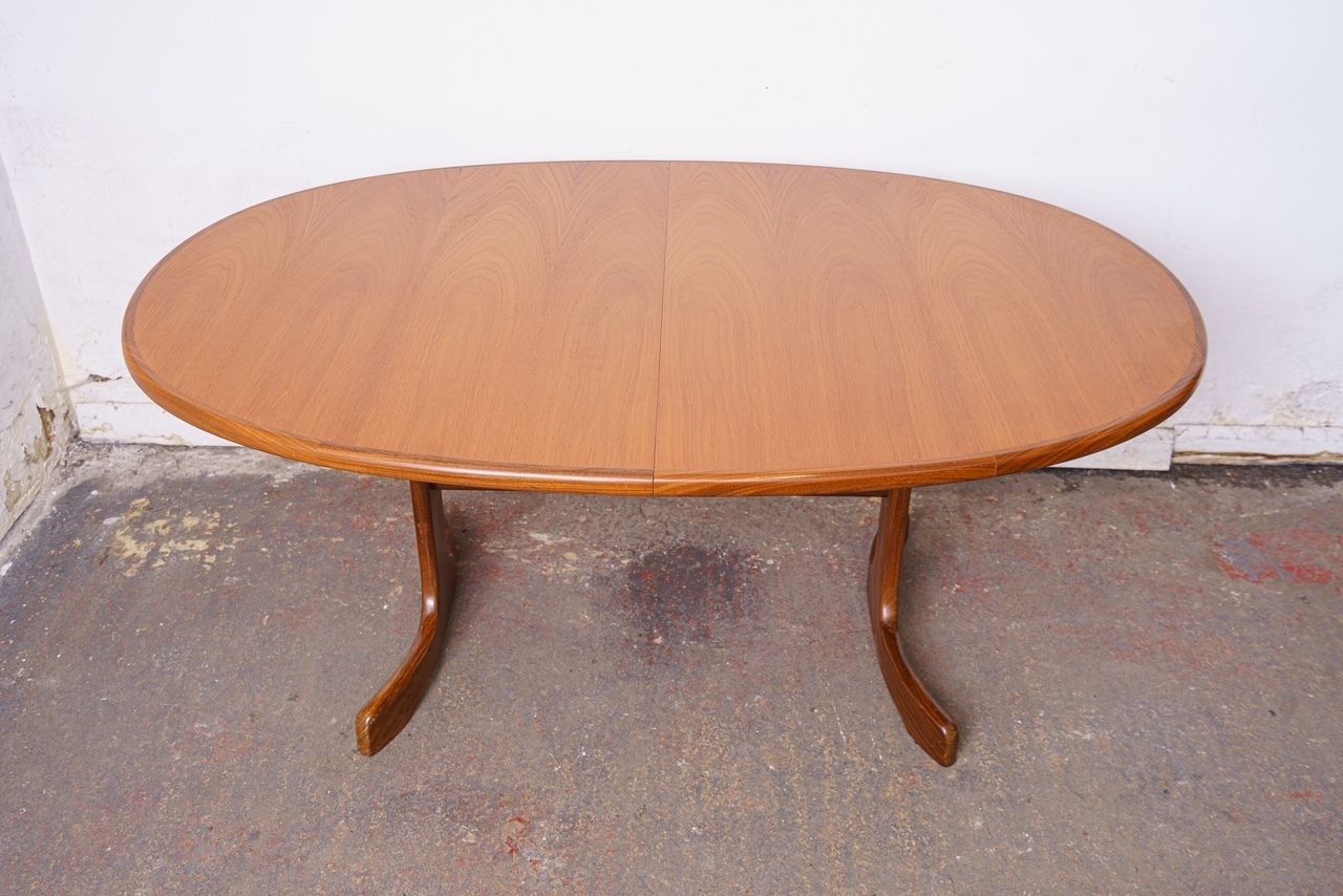 photo furniture G Plan Mid Century Teak Extending Dining Table With 6 Newly Upholstered Chairs