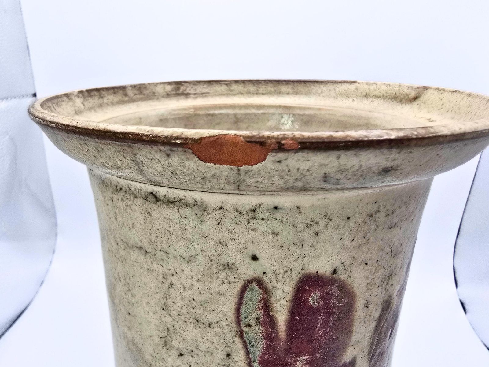 photo furniture Vintage Gustave Reynaud For Le Mûrier Vallauris Studio Pottery Canister With Lid. Figure And Flowers Decoration
