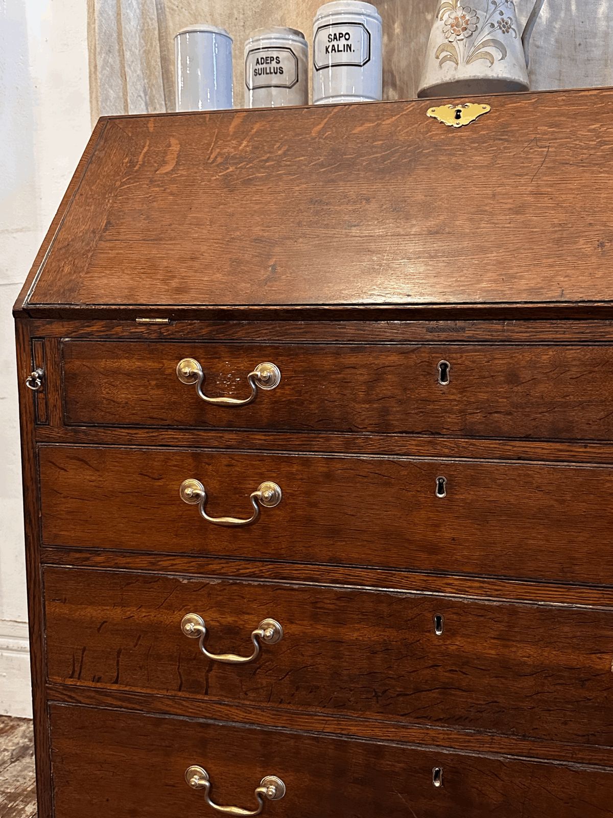 English Oak Georgian Bureau C1820 photo 475.0