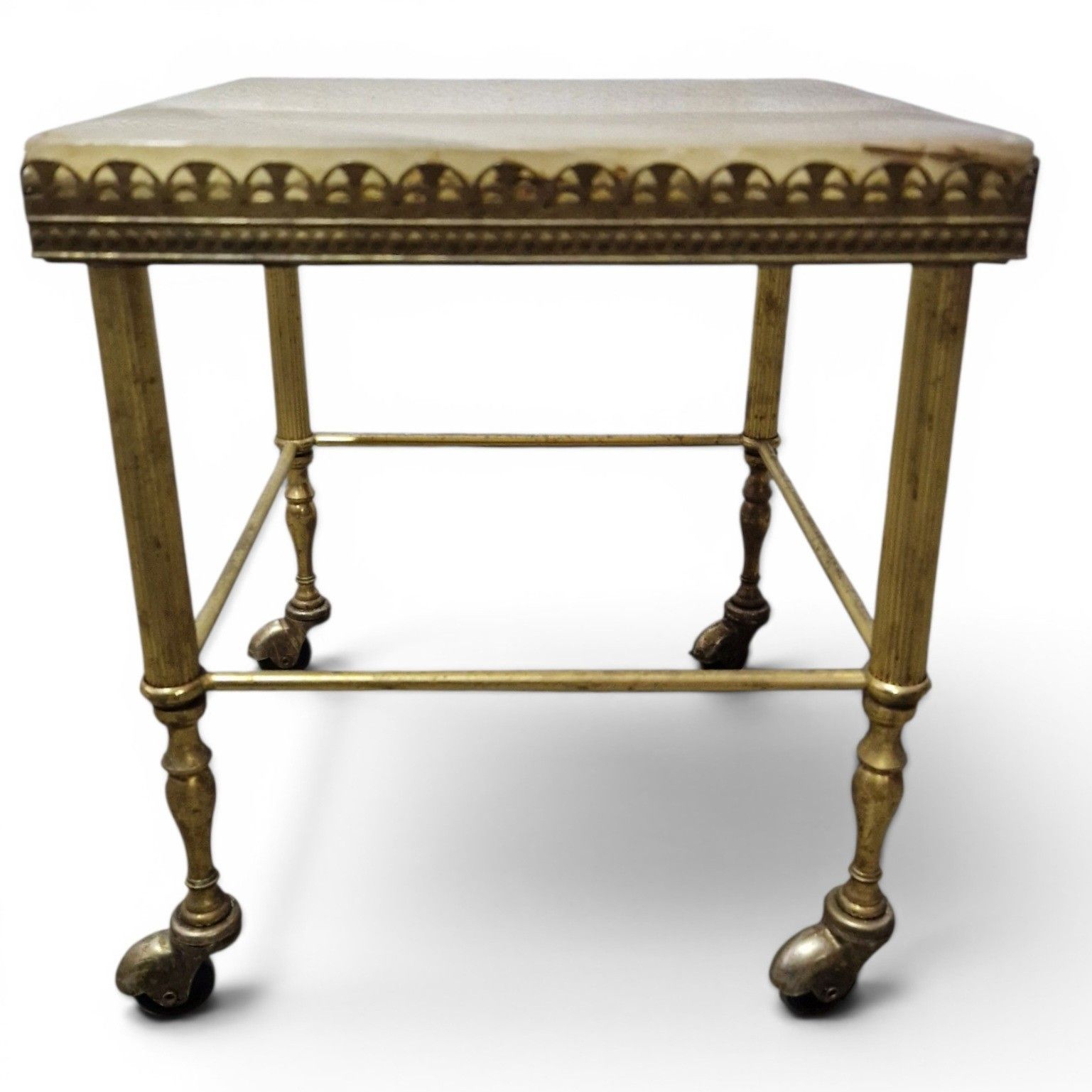 photo buy Vintage Onyx Nesting Tables Brass Side Tables Set Of 3 Tables Marble Top