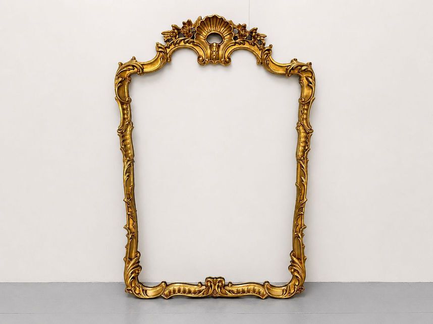 Asnaghi Carved Wood Gilt Wall Mirror