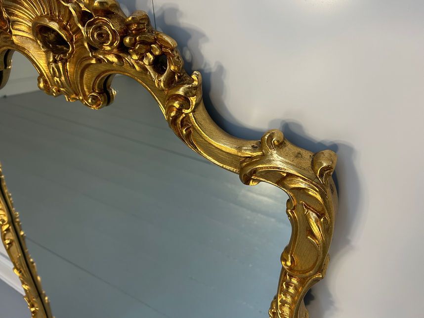 Asnaghi Carved Wood Gilt Wall Mirror photo vinterior