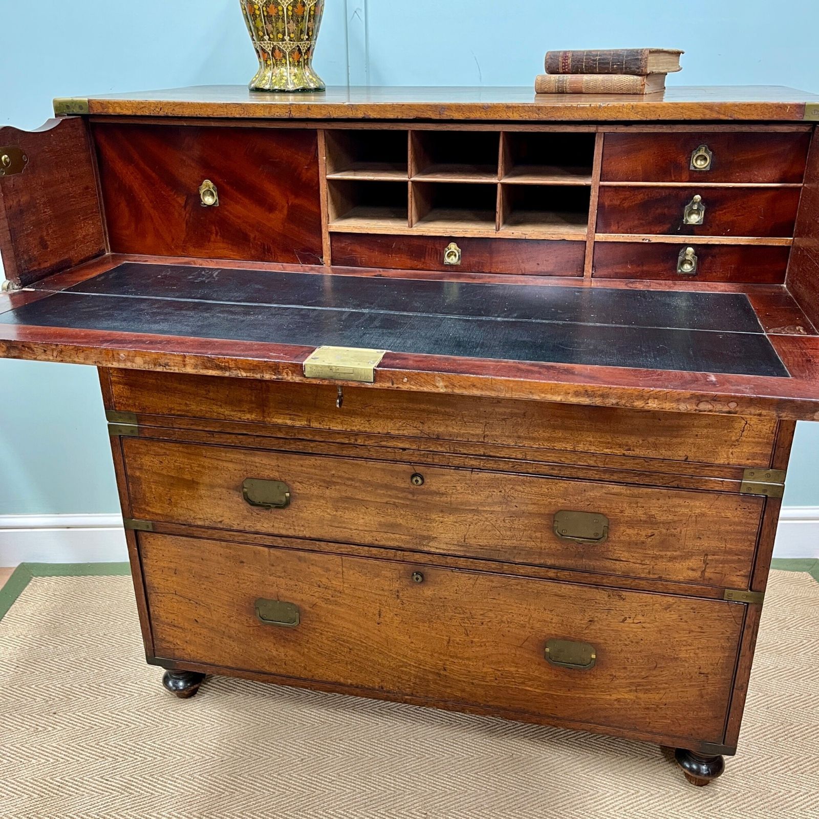 19th Century Campaign Secretarie Chest Of Drawers photo furniture