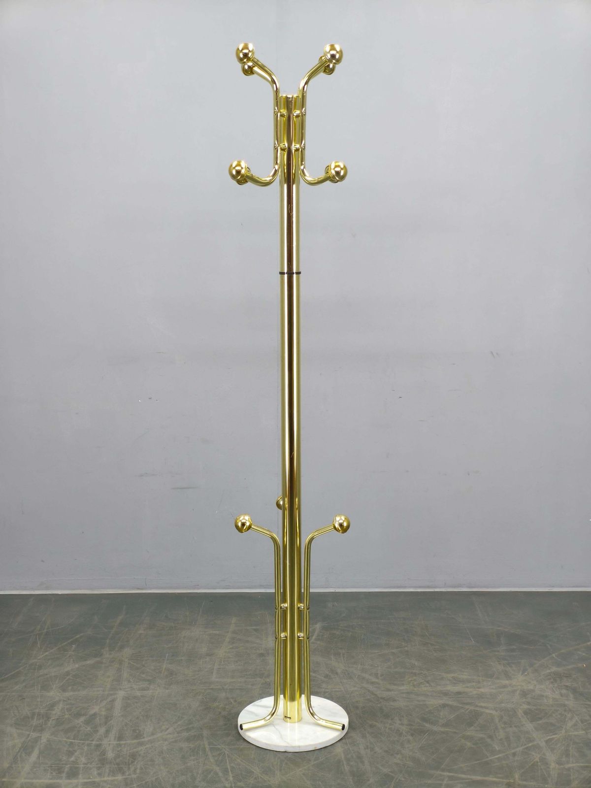 Italian Brass Plated Coat Rack With Marble Base, 1970s photo furniture