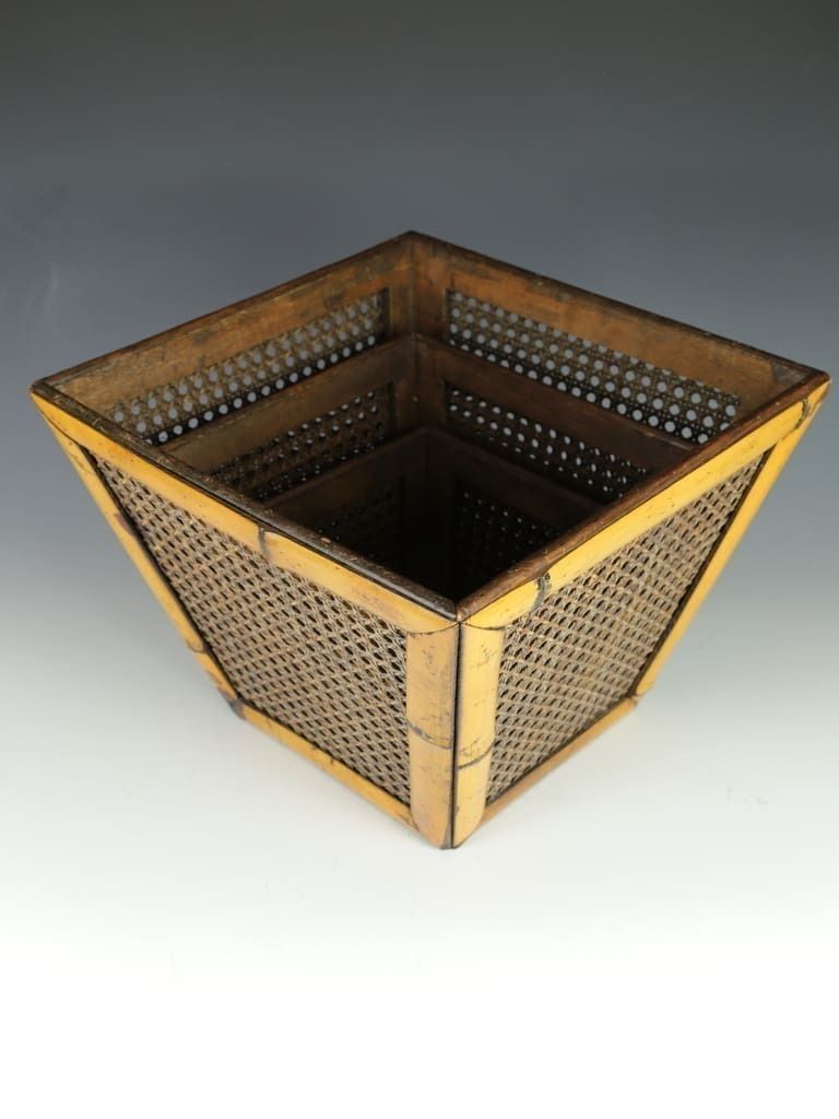 Elegant Antique Bamboo And Cane Planters (Set Of 3) photo 550.0