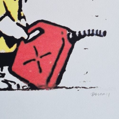 Banksy Charlie Marrone Firestarter 70 X 50 Cm Litografia Limitata #37/150 photo Art