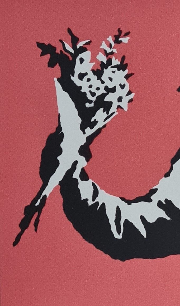 Banksy * Love Is In The Air * 50 X 35 Cm * Lithografie * Limitiert # XX/60 photo Art