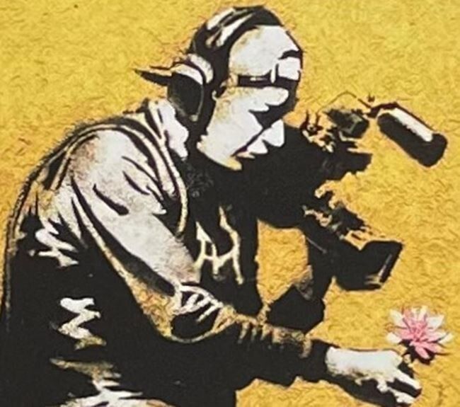 Banksy * Cameraman And Flower * 70x50 Cm * Lithografie * Limitiert # 54/150 photo for sale